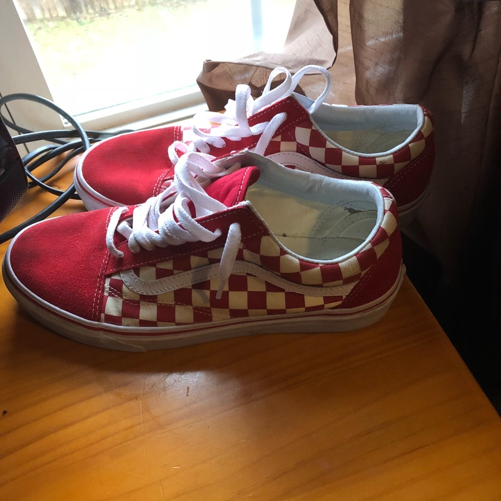 Red checkered vans